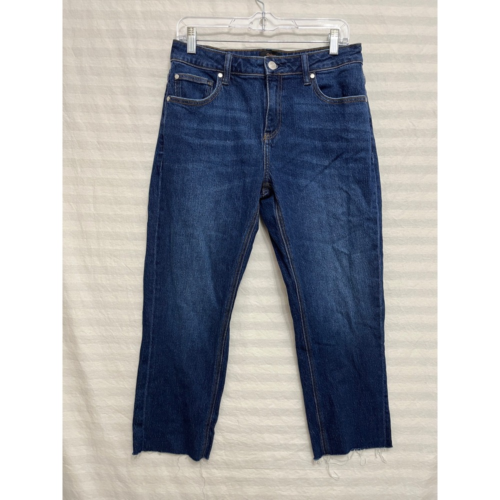 Quince Straight Leg Cropped Jeans size 30 Raw Hem Stretch Organic Cotton